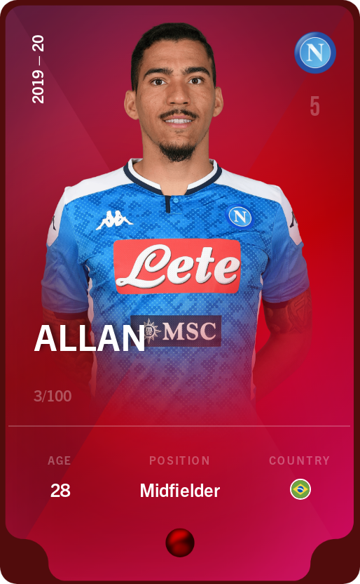 Sorare - Sorare Official - Allan 2019-20 • Rare 3/100 - NFT # 49021286751381560174268723840295831485837979595668055456038230826757918003695