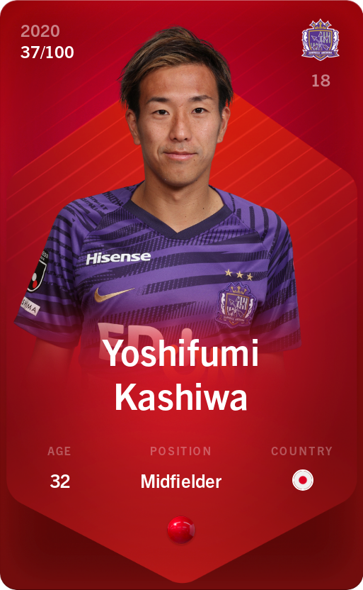 Sorare - Sorare Official - Yoshifumi Kashiwa 2020-21 • Rare 37/100 - NFT # 104942725752297273514424877033527566999623628738053787813906479063868360699786