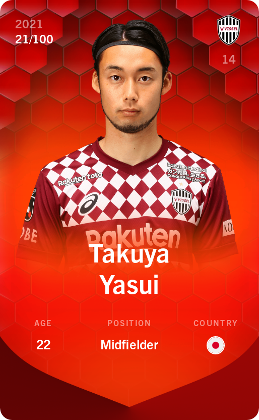 Sorare - Sorare Official - Takuya Yasui 2021-22 • Rare 21/100 - NFT # 84373344903105957805659648020655627783210654146106126525424376240282773459874