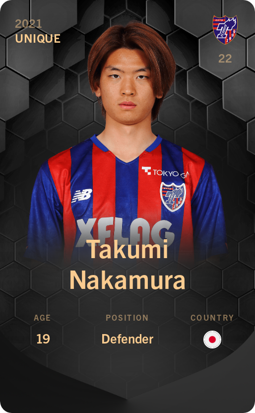 Sorare - Sorare Official - Takumi Nakamura 2021-22 • Unique - NFT # 47107395935133376381834369179995887785229352936287856185065749651280350354161