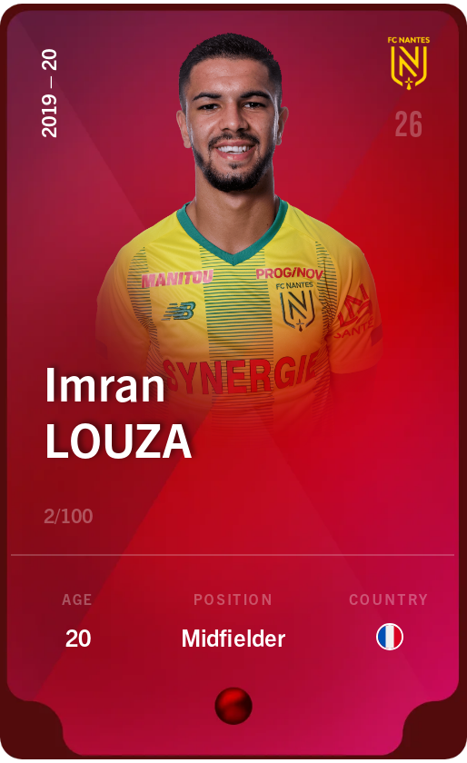 Sorare - Sorare Official - Imran Louza 2019-20 • Rare 2/100 - NFT # 22933573525019696125595190433083591290667865613179682682106401748425452964862