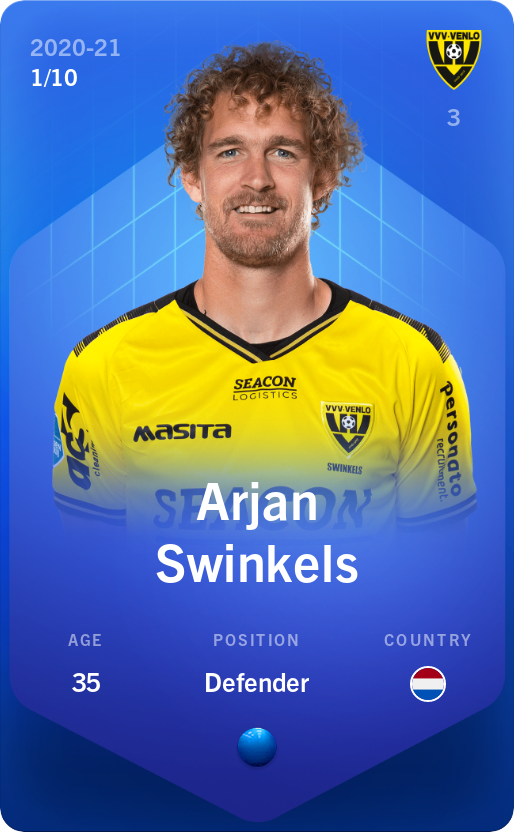 Sorare - Sorare Official - Arjan Swinkels 2020-21 • Super Rare 1/10 - NFT # 68523244738307836543895866647319133191522088681355222659192006191575241703350