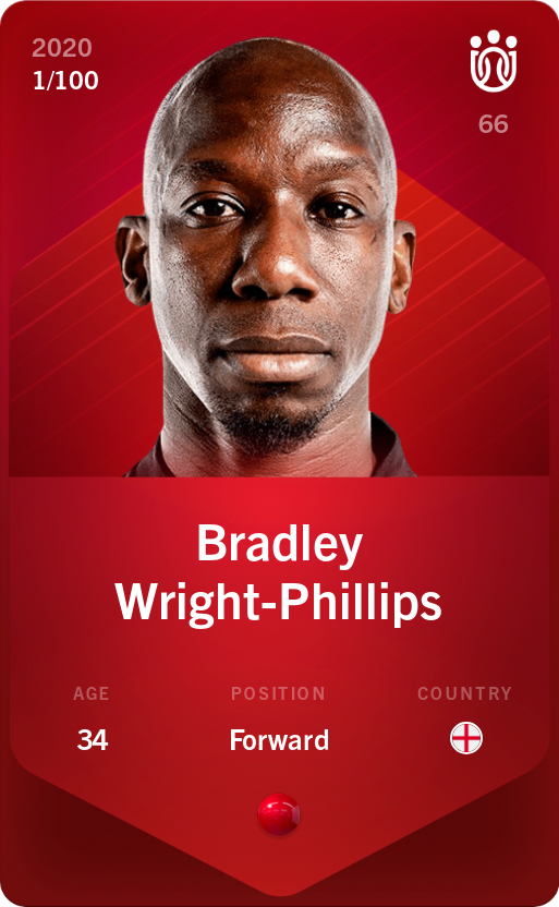 Sorare - Sorare Official - Bradley Wright-Phillips 2020-21 • Rare 1/100 - NFT # 19551879465587104286237079943935439996274967103864500541818962626010420273528
