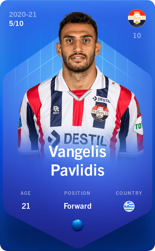 Sorare - Sorare Official - Vangelis Pavlidis 2020-21 • Super Rare 5/10 - NFT # 40564962285956058246988727760434085365428887952297995652139768818124710555713