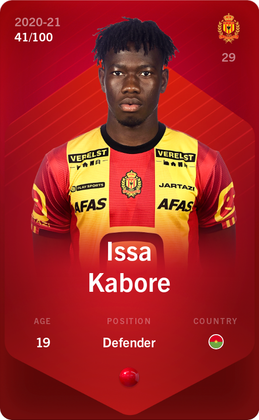 Sorare - Sorare Official - Issa Kabore 2020-21 • Rare 41/100 - NFT # 12635236960214126225757724772034882978188796042657563962981376305384354583859