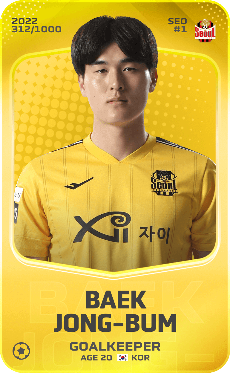 Baek Jong-Bum 2022-23 • Limited 312/1000