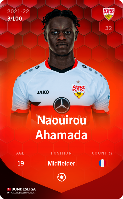 Sorare - Sorare Official - Naouirou Ahamada 2021-22 • Rare 3/100 - NFT # 105296026539551124278747817718146410908094538382020203702549051059519381172955