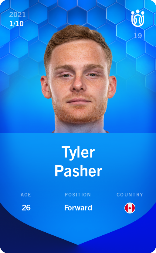 Sorare - Sorare Official - Tyler Pasher 2021-22 • Super Rare 1/10 - NFT # 87801285034589004746038950159709556816860010806051829134172174363931128656572