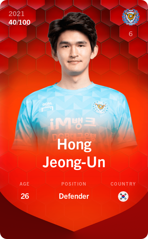 Sorare - Sorare Official - Hong Jeong-Un 2021-22 • Rare 40/100 - NFT # 38443086026838857855757755127464041269001888242167911123146626592161102753221