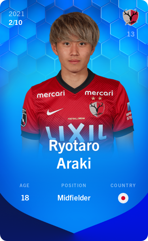 Sorare - Sorare Official - Ryotaro Araki 2021-22 • Super Rare 2/10 - NFT # 91986467164629202389606182138316147673077453990882928299160773966734089798436