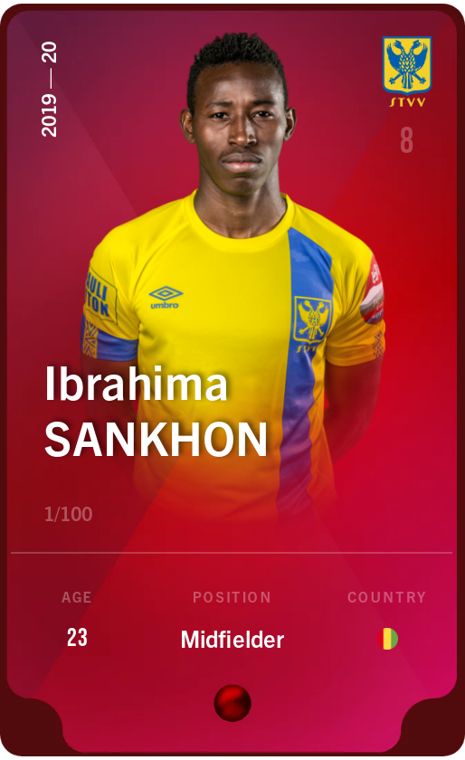 Sorare - Sorare Official - Ibrahima Sankhon 2019-20 • Rare 1/100 - NFT # 113108528334218021721581545461486723961071683784116666909767693264430042013019