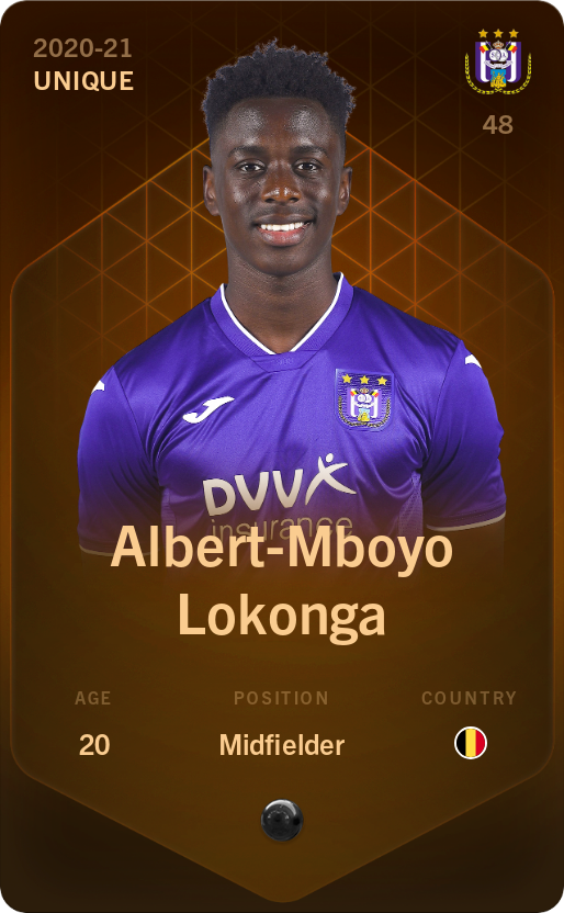 Sorare - Sorare Official - Albert-Mboyo Lokonga 2020-21 • Unique - NFT # 77886433530176454079731210138781545386583826590351676180247825372849428164705