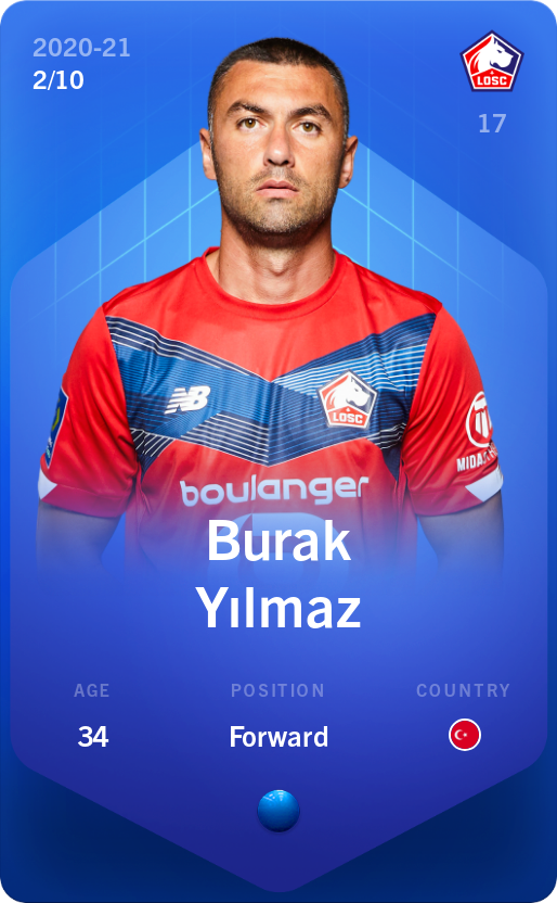 Sorare - Sorare Official - Burak Yılmaz 2020-21 • Super Rare 2/10 - NFT # 48301085283951897377226397540232113199524937537052052855280058375373777640512