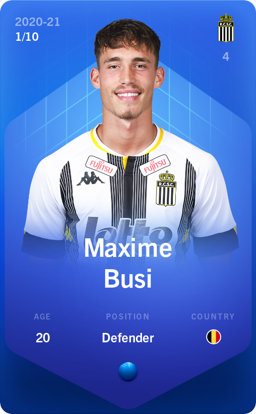 Sorare - Sorare Official - Maxime Busi 2020-21 • Super Rare 1/10 - NFT # 28999128179207115092631237681608291630985590610710037187753531488532521525835