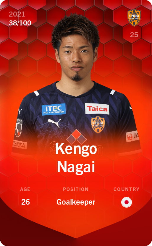 Sorare - Sorare Official - Kengo Nagai 2021-22 • Rare 38/100 - NFT # 9886844752208507451720580135179844111642131780348393989284932143592549058185