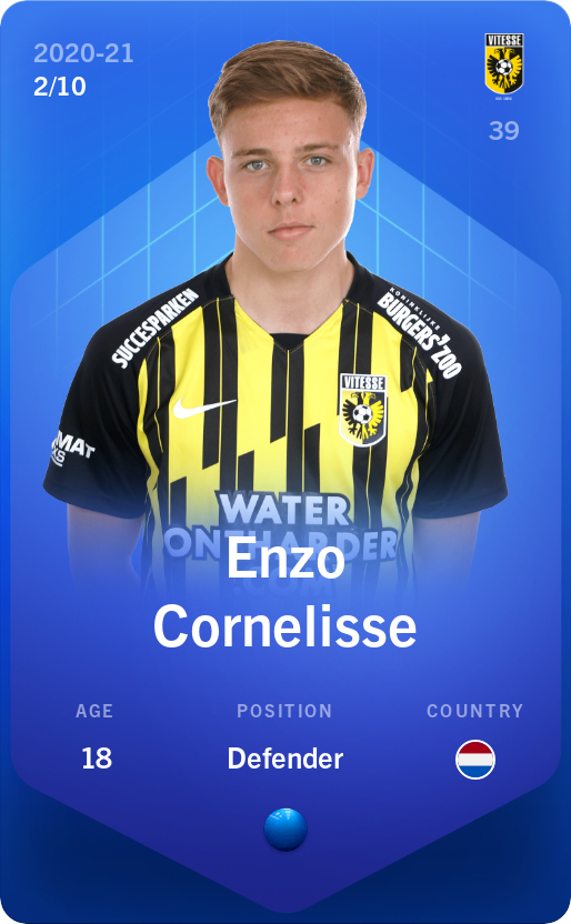 Sorare - Sorare Official - Enzo Cornelisse 2020-21 • Super Rare 2/10 - NFT # 43742059362293250683150476709133645647884604191111876536804094631294507025547