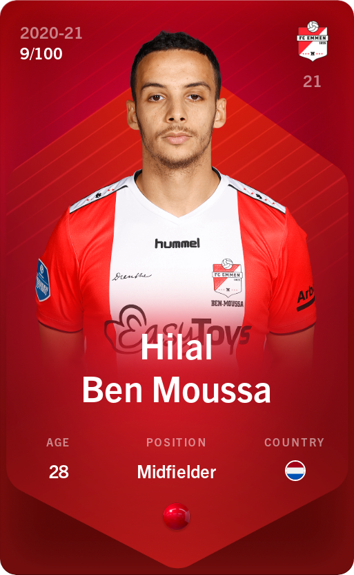 Sorare - Sorare Official - Hilal Ben Moussa 2020-21 • Rare 9/100 - NFT # 57271722936580358144051871293499203325330189730134463713847767182567141430571