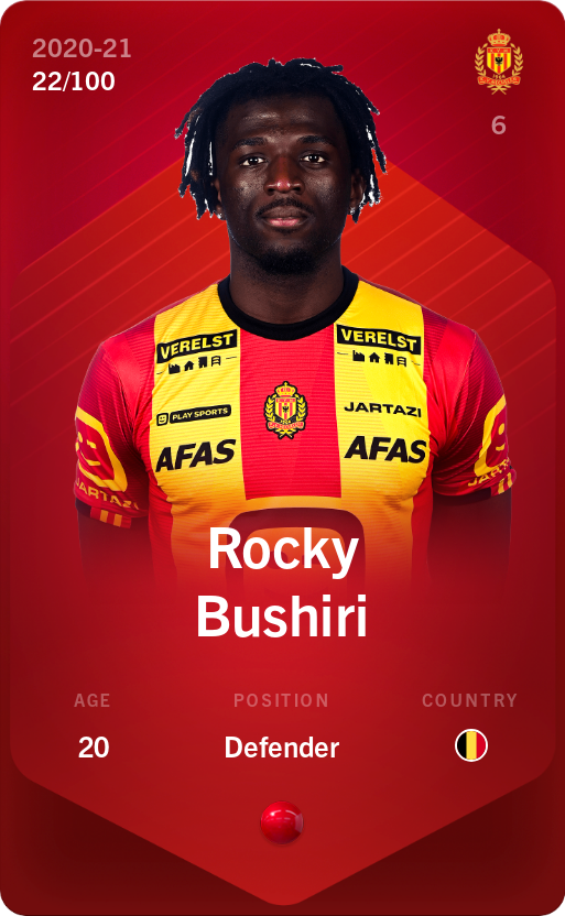 Sorare - Sorare Official - Rocky Bushiri 2020-21 • Rare 22/100 - NFT # 357851900747636501434060248546419242533858605358893495802459578736002577452
