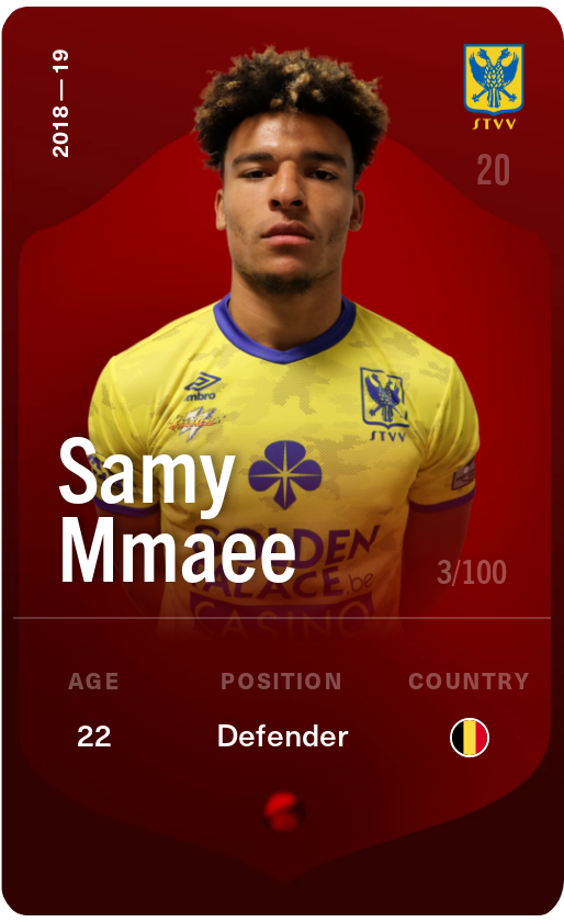 Sorare - Sorare Official - Samy Mmaee 2018-19 • Rare 3/100 - NFT # 108560372469821560316927926086318484387976741476761075178265774496524970103889
