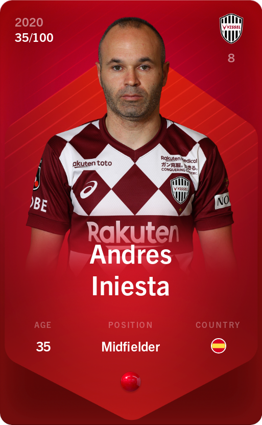 Sorare - Sorare Official - Andres Iniesta 2020-21 • Rare 35/100 - NFT # 18006135798223667468283972814193284222660658604946306868754751689673146724580