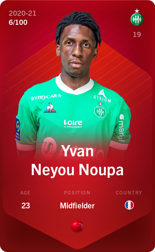 Sorare - Sorare Official - Yvan Neyou Noupa 2020-21 • Rare 6/100 - NFT # 26582070634326430019766433590359432072974575066451900655616325325242333882910