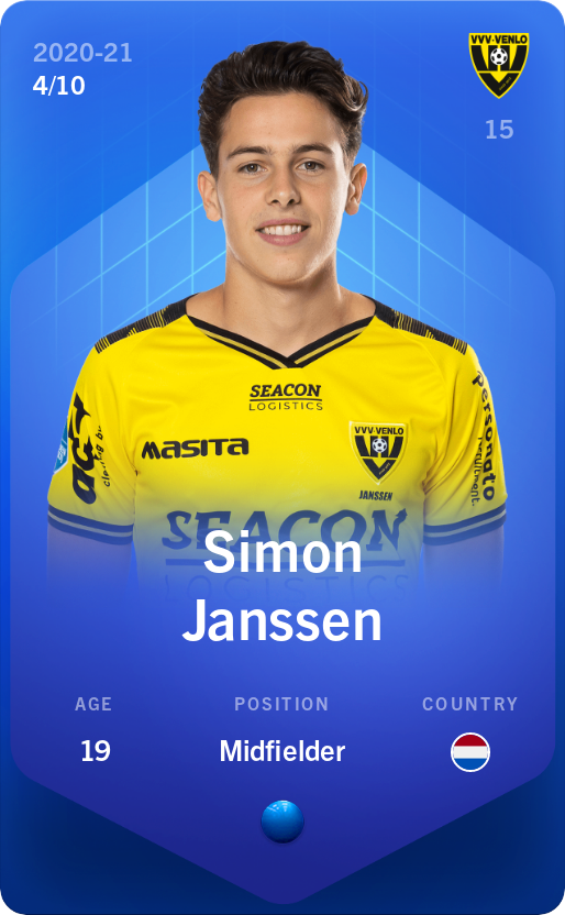 Sorare - Sorare Official - Simon Janssen 2020-21 • Super Rare 4/10 - NFT # 22419852718877869137784988886034080592338843073508770774435198807003615230200