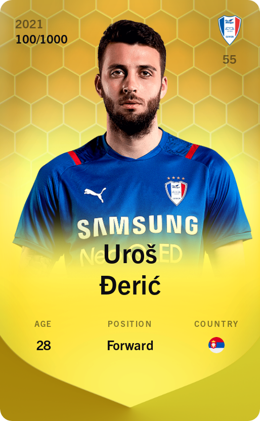 Sorare - Sorare Official - Uroš Đerić 2021-22 • Limited 100/1000 - NFT # 75421369101978416029993651436634333657467562621283129556930669127214135629954