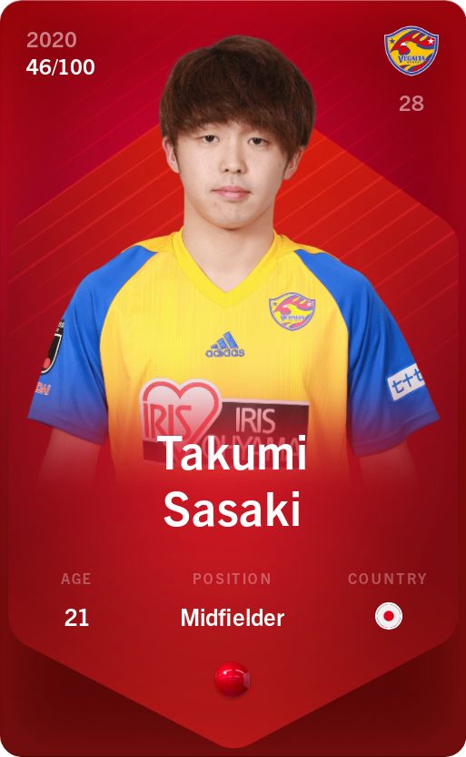 Sorare - Sorare Official - Takumi Sasaki 2020-21 • Rare 46/100 - NFT # 48375198682535397389138056616243770937362491075069728451267445570071385028996