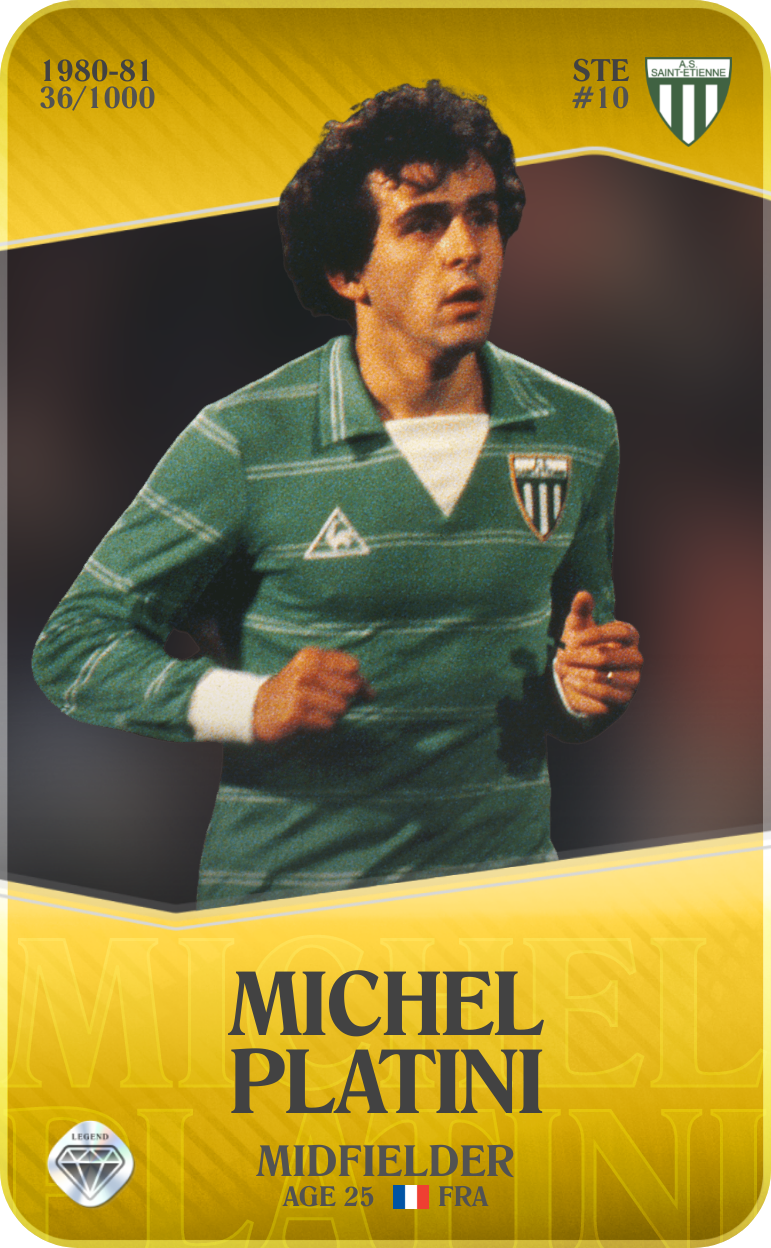 Sorare - Sorare Official - Michel Platini 1980-81 • Limited 36/1000 - NFT # 13819131967121120240901864981935761648779313208052386470675183707313827118094