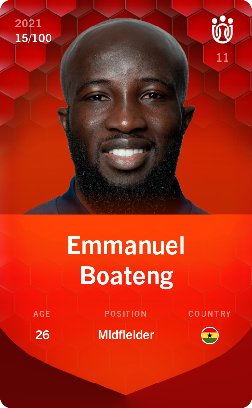 Sorare - Sorare Official - Emmanuel Boateng 2021-22 • Rare 15/100 - NFT # 71449050432225439845778495950564409253416723701807474368186905785721990107957
