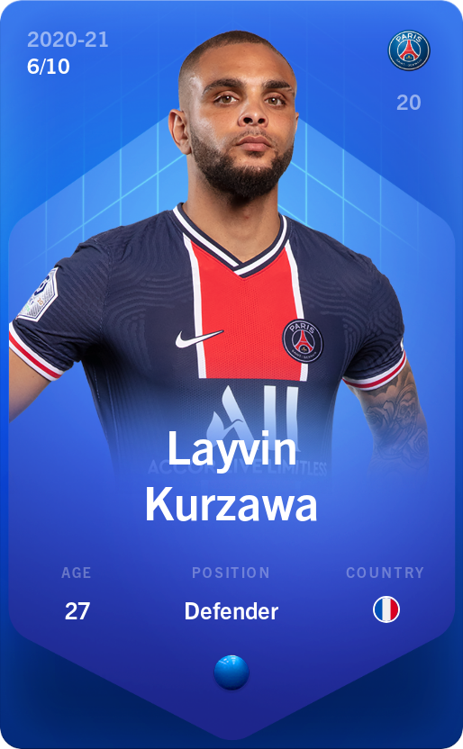 Sorare - Sorare Official - Layvin Kurzawa 2020-21 • Super Rare 6/10 - NFT # 104954462495224285953922709843301218579398885878857748647881925940154223166867