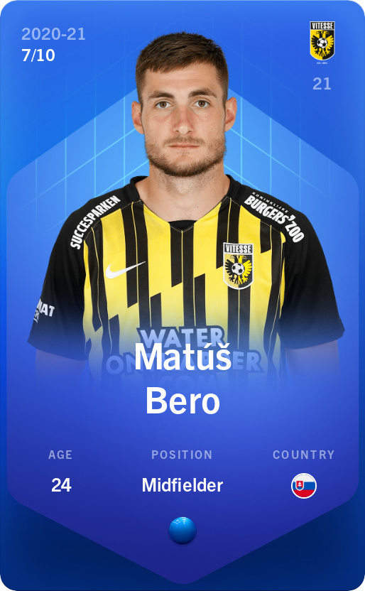 Sorare - Sorare Official - Matúš Bero 2020-21 • Super Rare 7/10 - NFT # 108694348148344525999644720577374823319488561221079810210545923114763236000800