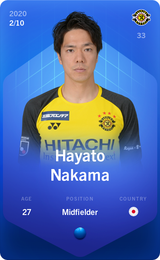 Sorare - Sorare Official - Hayato Nakama 2020-21 • Super Rare 2/10 - NFT # 50403122305391695482078151852409394201191328184354296667429007021711797026179