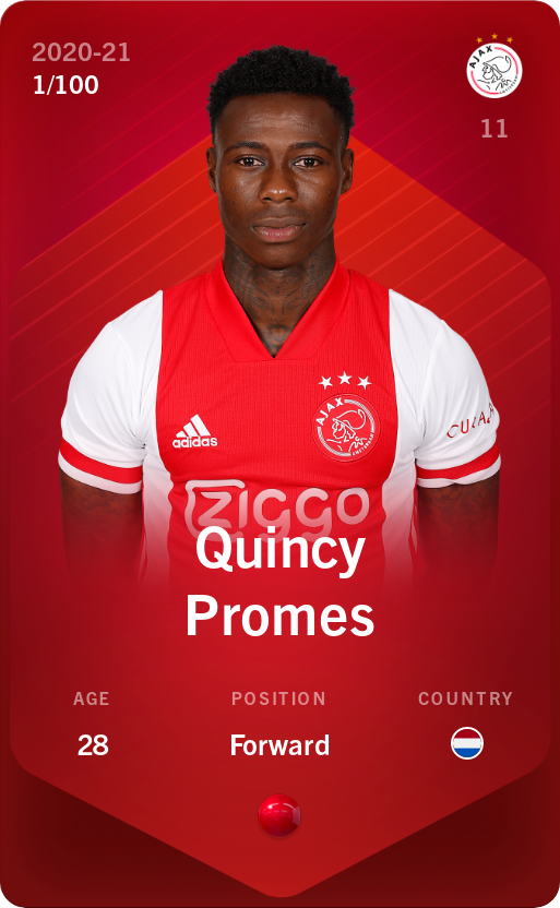 Sorare - Sorare Official - Quincy Promes 2020-21 • Rare 1/100 - NFT # 60716568085016071806672698199551368939504059663858773698400896062965341453288