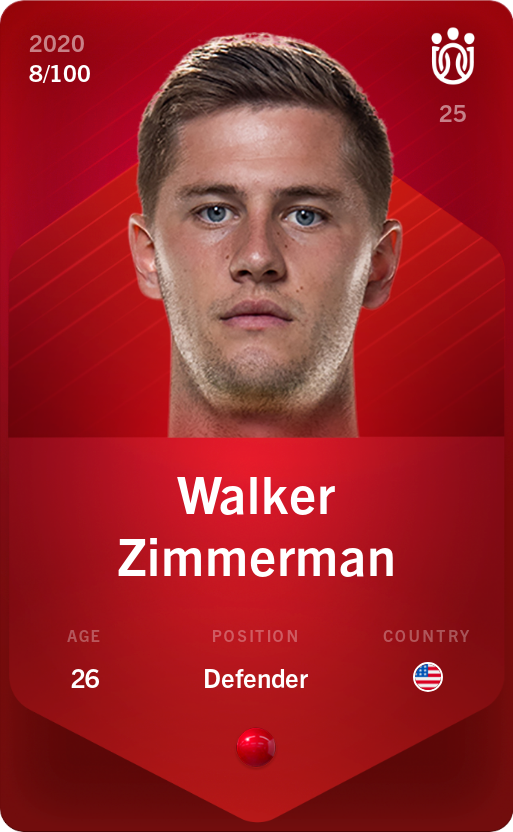 Sorare - Sorare Official - Walker Zimmerman 2020-21 • Rare 8/100 - NFT # 87249550757524343536990531588350588587351084143001422884994200268218920585225