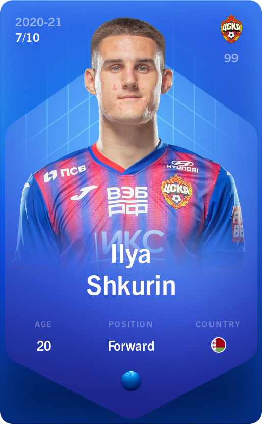 Sorare - Sorare Official - Ilya Shkurin 2020-21 • Super Rare 7/10 - NFT # 5862810824878295069158724382522562822956159237526875805364887053318009242698