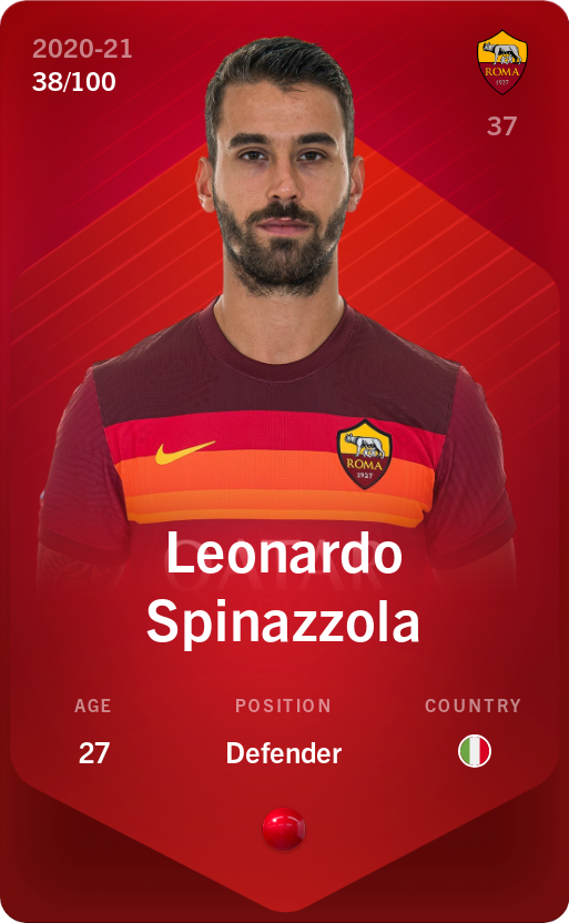 Sorare - Sorare Official - Leonardo Spinazzola 2020-21 • Rare 38/100 - NFT # 108079003949112239975358236470538410148350711826735486694007088235558905430849