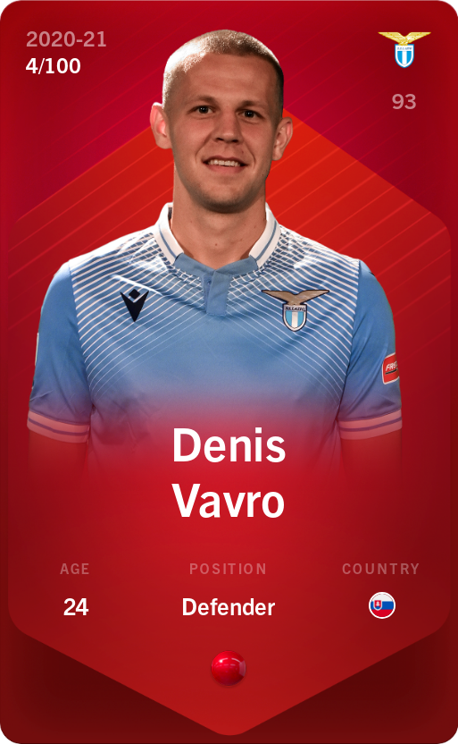 Sorare - Sorare Official - Denis Vavro 2020-21 • Rare 4/100 - NFT # 50097635036538488724645162923203692702922670613828502004552725165541303847746