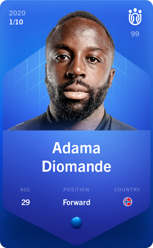 Sorare - Sorare Official - Adama Diomande 2020-21 • Super Rare 1/10 - NFT # 25520774558771131511728756952207446610987120122555811167971453503123251588527