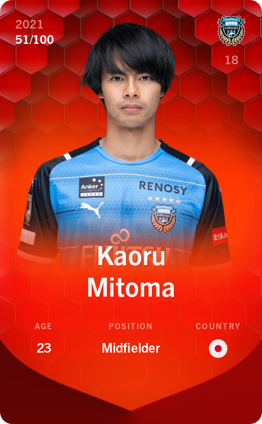 Sorare - Sorare Official - Kaoru Mitoma 2021-22 • Rare 51/100 - NFT # 17550824373462636511417187260548939745643064213425396373583971191401836363812