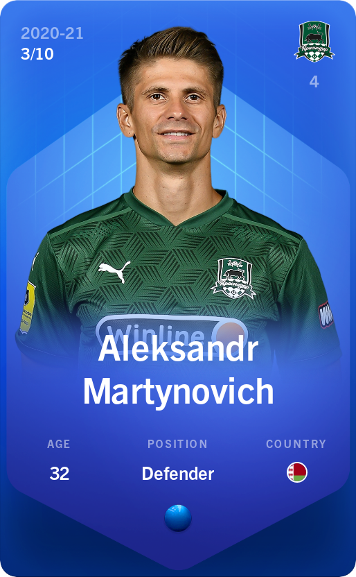 Sorare - Sorare Official - Aleksandr Martynovich 2020-21 • Super Rare 3/10 - NFT # 21402519637526711916349310328826667940197373777453979161351164881537861191154