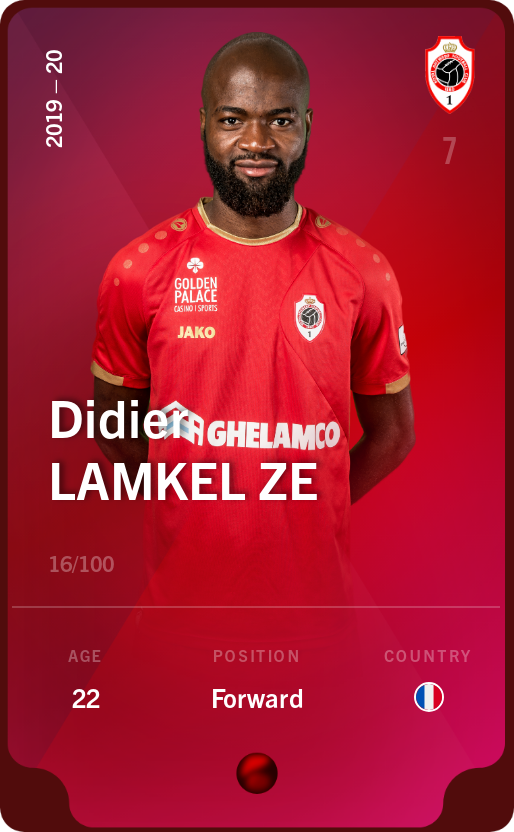 Sorare - Sorare Official - Didier Lamkel Ze 2019-20 • Rare 16/100 - NFT # 96223605137049191432832404260721485687734958054978592850054130673497250214701