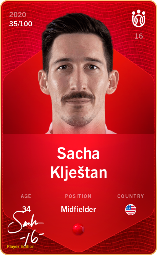 Sorare - Sorare Official - Sacha Klještan 2020-21 • Rare 35/100 - NFT # 48925794786362193743233952008149738905628434595757310686999926295037305163868