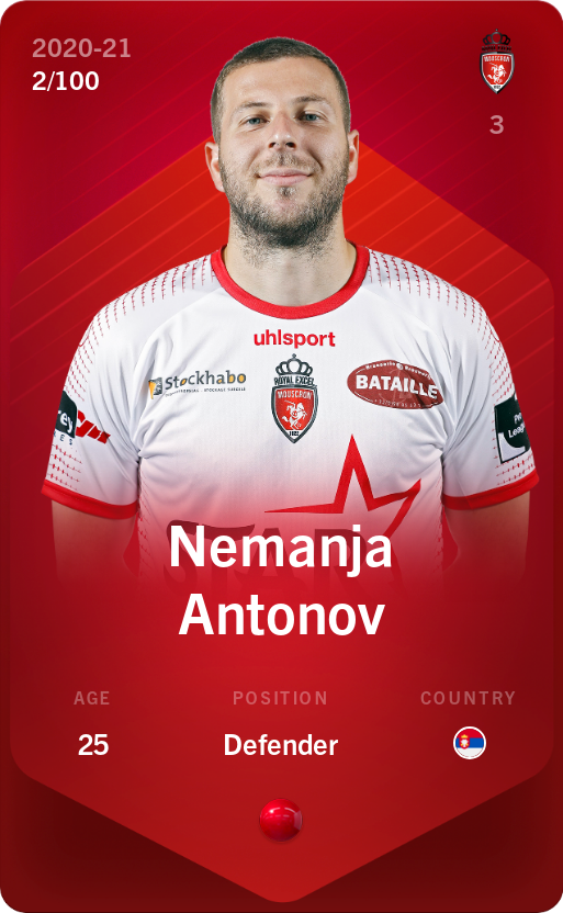 Sorare - Sorare Official - Nemanja Antonov 2020-21 • Rare 2/100 - NFT # 64451132709446046799862131226008003133543938914928728284542662798718396196362