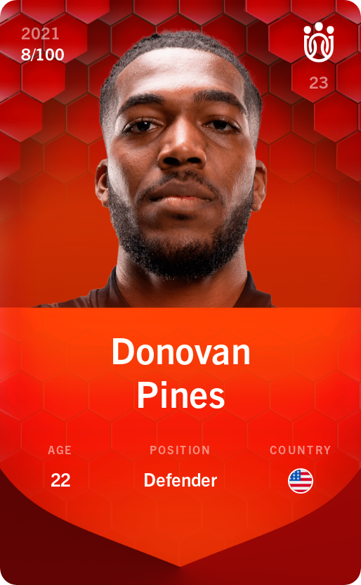 Sorare - Sorare Official - Donovan Pines 2021-22 • Rare 8/100 - NFT # 102941140035625567024875138071202584970155096637101786102691856145001537261793