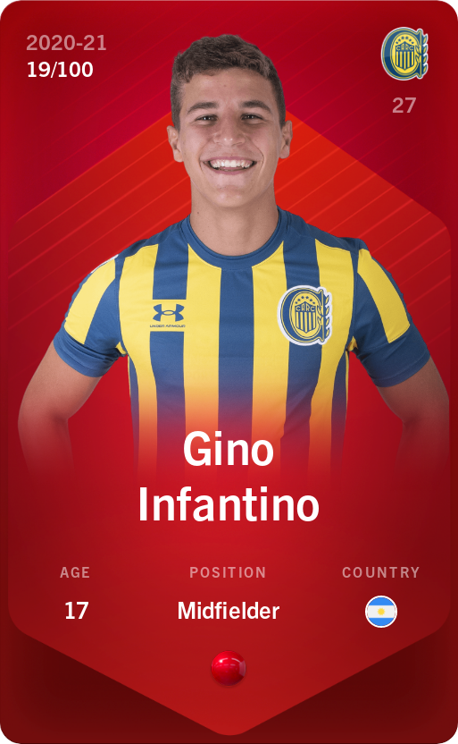Sorare - Sorare Official - Gino Infantino 2020-21 • Rare 19/100 - NFT # 85394053165161456340925020790909213249319934955584539908960291303231339218887