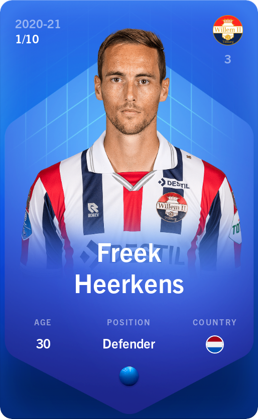 Sorare - Sorare Official - Freek Heerkens 2020-21 • Super Rare 1/10 - NFT # 58044782270449998099552131127559925217095465328468805000768433971927620303737