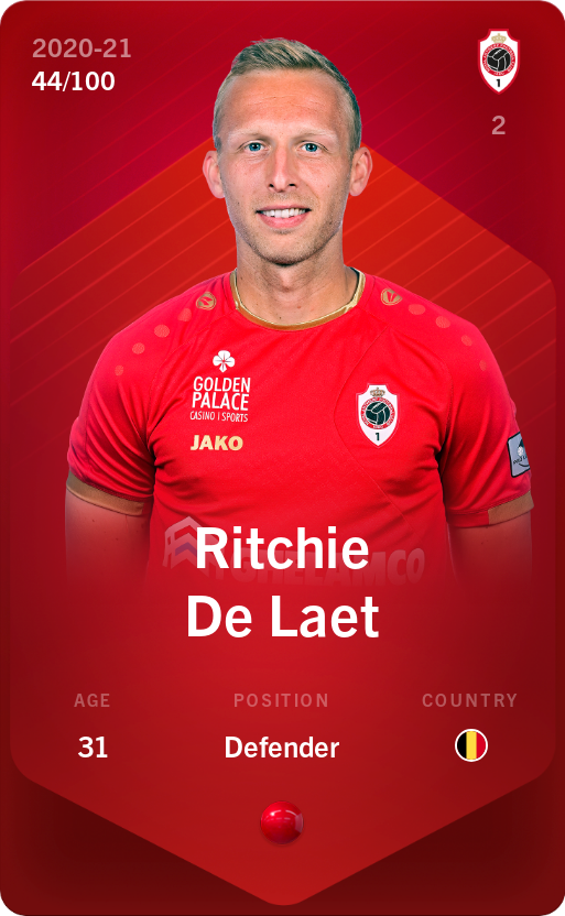 Sorare - Sorare Official - Ritchie De Laet 2020-21 • Rare 44/100 - NFT # 42361571099259082129935473471509839078789233211830782875828057725542842304040