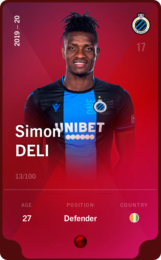 Sorare - Sorare Official - Simon Deli 2019-20 • Rare 13/100 - NFT # 67112101060419511250818738812864700404682965055711553988551801540343443309001