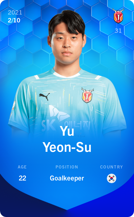 Sorare - Sorare Official - Yu Yeon-Su 2021-22 • Super Rare 2/10 - NFT # 99728197041685122307780488065813653342699950457881551796560230730387241738901